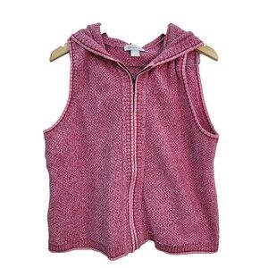 Christopher & Banks Pink Hooded Vest. Size XL